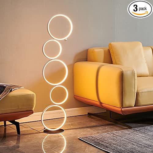 SomSom Modern LED Floor Lamp - Very High Brightness, Indoor Lamp - Living Room Standing Light - Alternative to Halogen - Built in Touch Dimmer - White