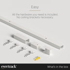 Curtain Track - Ceiling Mounted Curtain Rail for Curtains, Drapes, and Room Dividers - USA Made - Large+ (24 Feet), Pure White