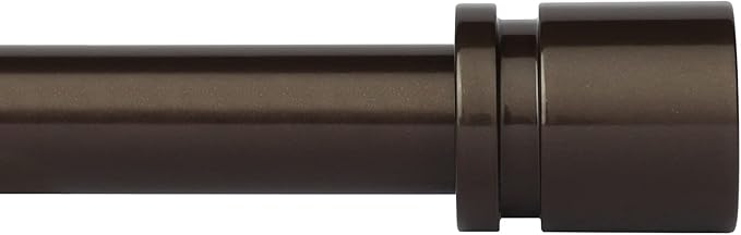 Curtain Rods for Windows 16 to 88 Inches Adjustable Length 1 Inch Diameter Window Curtain Rod with Aluminium End Cap, Antique Bronze
