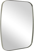 ANDY STAR Brushed Nickel Oblong Mirror, 36x40 Inch Brushed Nickel Oval Mirror for Bathroom with Stainless Steel Metal Frame, Wall Mouned for Bathroom, Living Room, Entryway