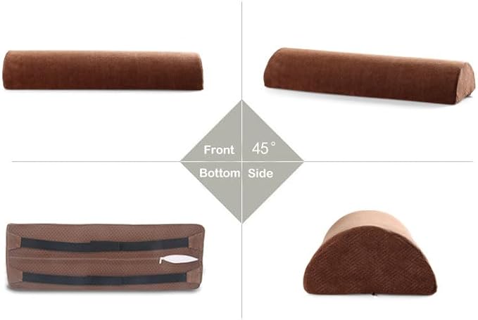 Recliner Leg Pillow Memory Foam Non-Slip Long Bolster Pillow for Legs, Knees, Lower Back and Head, Lumbar Support Pillow 23.6x8x4 Inch Grey