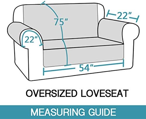 Flamingo P 100% Waterproof Slip Resistant Sofa Slipcover Water Repellent Furniture Protector Quilted Furniture Covers Couch Cover for Pets Non Slip (Seat Width Up to 54") Grey