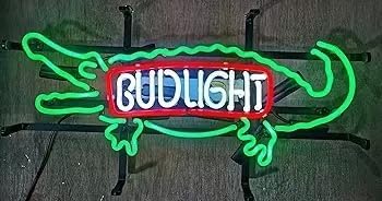 Neon Signs Compatible for bud beer light,Alligator Gator Neon Signs Beer Bar Club Bedroom for Office Hotel Pub Cafe Birthday Party Man Cave Neon Light Art Wall Lights 18 X 15 Inches