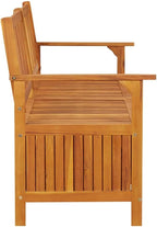 vidaXL Stable Solid Acacia Wood Storage Bench - Weather-Resistant Wooden Patio Furniture with Ample Storage Space & Comfortable Seating