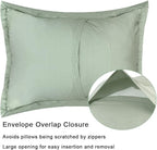 Standard Pillowcase Set of 2 20X26 Pillow Covers Cotton Bed Pillow Shams Soft Decorative Pillow Cases with Envelope Closure, Sage Green