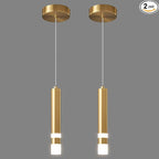 Modern Pendant Light Kitchen Fixture Dimmable LED Gold Mini Pendant Lighting fo Kitchen Island Bedroom Bedside Table Small Pendant Lights (2-Pack)