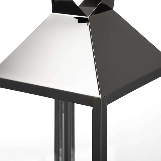 MATICO Stainless Decorative Pinnacle Candle Lantern Set of 3, Hanging Decor Hurricane Lantern Candle Holder for Festival Ceremony Home Decor, Both Indoor & Outdoor Use, Black