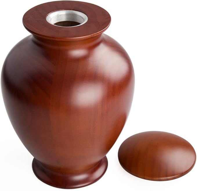 Elegant Wood Vase Urns for Human Ashes Adult Male/Female,for Adults up to 200lbs, Cremation urn for Funeral