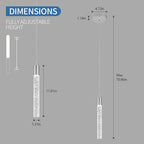 Modern Kitchen Island Pendant Light Dimmable LED Chrome Finish Mini Crystal Pendant Lighting Bedroom Bedside Table Small Pendant Lights（1-Pack）