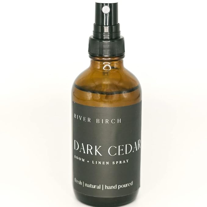 River Birch Cedar and Eucalyptus Scented Linen and Room Spray | Home Fragrance | 4 oz Glass Amber Bottle | Luxury Signature Scent | Handmade in Texas