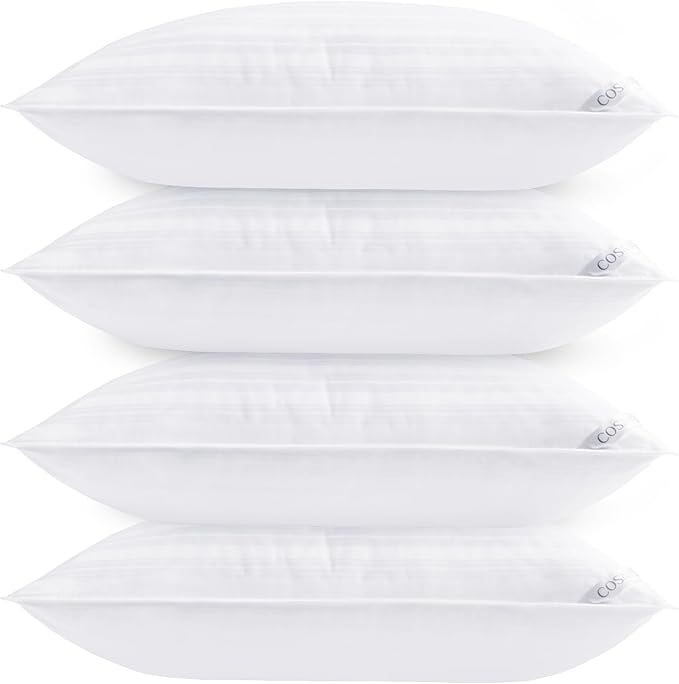 Cosmoluxe Extra Soft Bed Pillows for Sleeping Standard Size 4 Pack, Down Alternative Pillows Standard Size (20"x26") Set of 4
