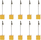 10pcs Table Number Holder Name Place Card Holder Memo Clip Holder Stand Note Holder Pictures Card Paper Menu Clip (Gold)