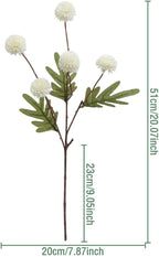 Artificial Flowers for Vases 20.5 Inch 10 Stems， Silk Dried Fake Mums Bouquet Indoor Faux Floral Arrangements for Decoration (White)