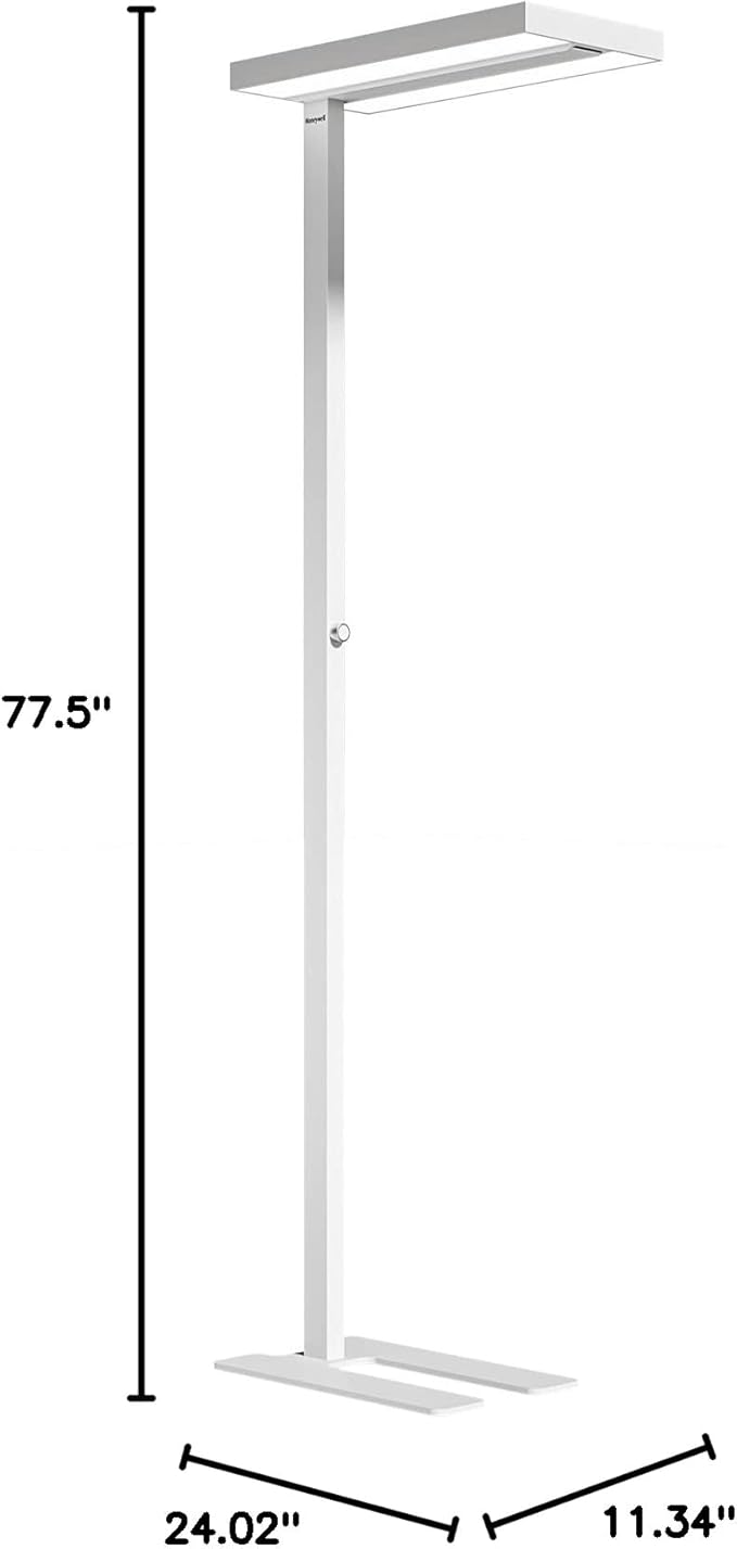 Honeywell LED Floor Lamp Modern - 02E Pro Sunturalux™ Eye Caring Standing Light, 10040LM Dimmable Reading Tall Lampara for Home Office Living Room Bedroom,100W,4000K Natural Daylight
