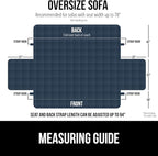 GORILLA GRIP Patented Waterproof Slip-Resistant Oversized 78” Sofa Protector Cover, for Leather or Fabric Couch Cushion, Large Microsuede Furniture Covers Dogs Pets Machine Washable Slipcover, Navy