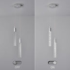 Modern Light Fixture Kitchen Island Pendant Light Dimmable LED Chrome Pendant Lights Mini Crystal Pendant Lighting for Bedroom Dining Room Living Room（2-Light ）