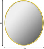 Fabuday Gold Circle Mirror for Bathroom - 24 Inch Golden Framed Round Mirror for Wall Decor, Living Room, Bedroom, Entryway Circular Mirrors