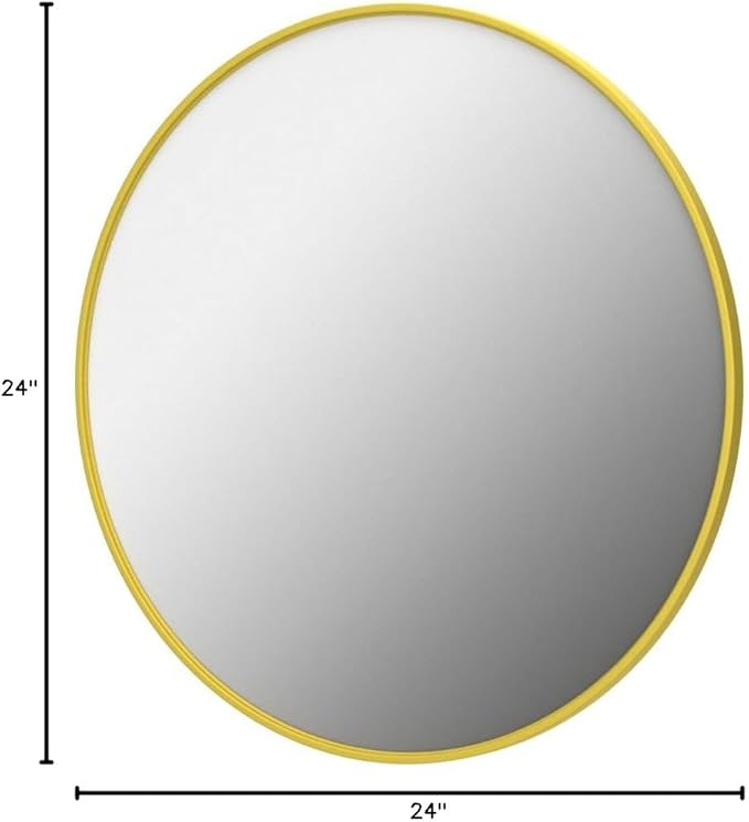 Fabuday Gold Circle Mirror for Bathroom - 24 Inch Golden Framed Round Mirror for Wall Decor, Living Room, Bedroom, Entryway Circular Mirrors