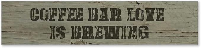 Generic Funny Wood Sign Coffee Bar Love is Brewing Rustic Wooden Hanging Sign Home Farmhouse Kitchen Wall Decoration 16 x 4 Inch