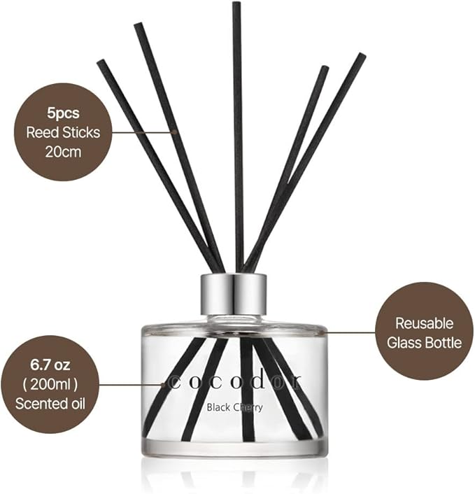 COCODOR Signature Reed Diffuser Set/Woody Hotel / 6.7oz /1 Pack/Home Fragrance Diffuser, Oil Scent Diffuser for Bathroom Shelf Décor