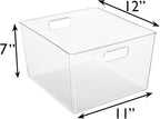 ClearSpace Clear Plastic Storage Bins – XL 8 Pack Perfect Kitchen or Pantry Organization Fridge Organizer and Storage Bins, Cabinet Organizers