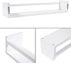 AZSKY Nursery Bookshelves White, 24 Inch Floating Bookshelves for Wall Set of 3, Baby Kids Decor, Solid Wood Wall Mounted Shelves for Books, Toys and Decor Storage