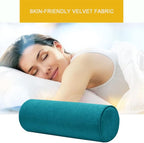 Cylinder Round Memory Foam Support Pillows 17.8X6 Cervical Neck Roll Pillow with Pillowcase Soft, Comfortable and Breathable for Sleeping, Chair, Car, Sofa，Travel Lake Blue