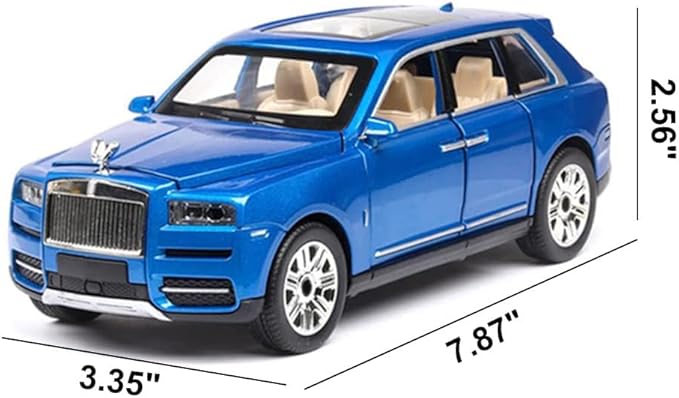 EROCK 1/24 Rolls-Royce Cullinan Model Car, Alloy Die Casting Collectible Pull Back Toy Car with Sound and Light for Kids Boy Girl Birthday Gift