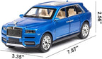 EROCK 1/24 Rolls-Royce Cullinan Model Car, Alloy Die Casting Collectible Pull Back Toy Car with Sound and Light for Kids Boy Girl Birthday Gift