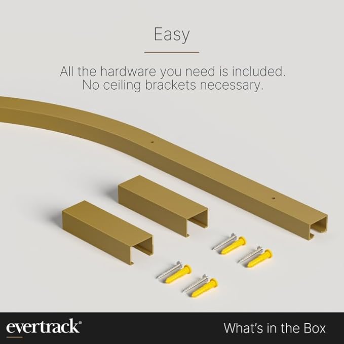 Curtain Track - Corner Section for Ceiling Curtain Track - USA Made - 90 Degree Bend, Satin Brass