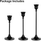 Romadedi Candlestick Holder Matte Black Candle Holder Set of 3 Decorative Candle Holder for Taper Candle for Fireplace Mantel Dinning Table Home Decorations Black 1 Set