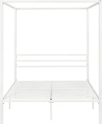 SHA CERLIN Canopy Bed Frame Full Size/Mattress Foundation with Metal Slats Support/No Box Spring Needed/Easy Assembly/White