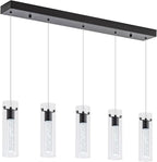 Black Pendant Light, 5-Light Pendant Lighting for Kitchen Island, Pendant Lights Kitchen Island for Dining Room, Living Room, Corridor, Cafe bar, Club, Restaurant