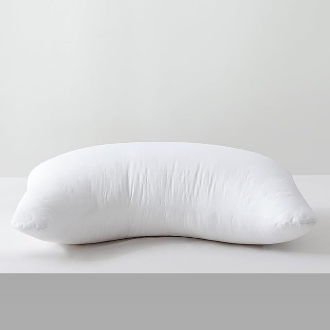 Shatex Curved Extra Firm Pillow Queen Size 28 x 20 inch, Bed Pillow with Adjustable Insert Provides Stronger Support - for Back, Stomach & Side Sleepers.