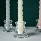 18PCS Taper Candle Holders Bulk,Clear Glass Candlestick Holders,Glass Candle Holder for Wedding Party,Festival Decoration
