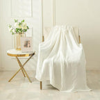 EMME Cotton Bed Blankets White Blankets for Bed Muslin Twin Blanket 60"x80" Lightweight Soft Twin Blanket All Season Gauze Blanket