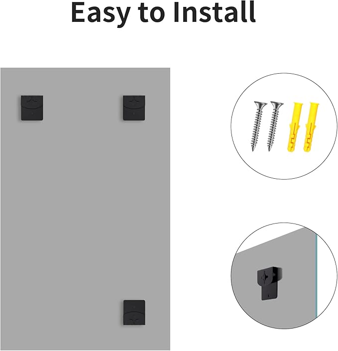 Beveled Bathroom Mirror, 24x40 Large Frameless Mirrors for Over Sink, Upgraded Shatterproof Beveled Frameless Vanity Mirror for Bathroom,Bedroom,Living Room and Entryway