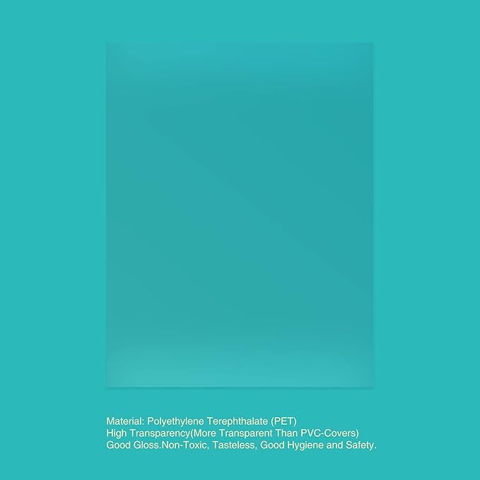 Binditek 200 Pack 8 Mil Binding Presentation Covers, Report Covers for Binding, Ultra Clear, 8-1/2 x 11 Inches, Letter Size, Square Corners, Un-Punched, Office Supplies