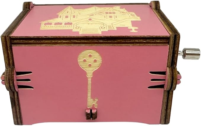 Youtang Music Box Engraved Wooden Gifts Mini Musical Box Play Dreaming for Birthday/Anniversary/Valentine's Day/Christmas (Hand Crank, Pink)