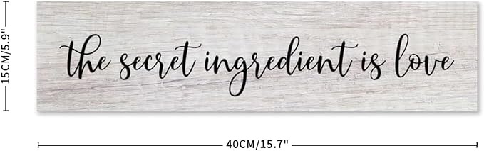 Generic Funny Wood Sign The Secret Ingredient is Love Rustic Wooden Hanging Sign Home Farmhouse Kitchen Wall Decoration 16 x 6 Inch