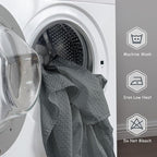 MIYE Pleated Waffle Weave Bed Skirt, Tailored Dust Ruffle 16 Inch Drop Easy Fit, Machine Washable (Dark Grey, TwinXL - 16" Drop)