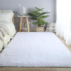 White Shag Area Rug 9x12 -Soft Large Rugs for Living Room Bedroom - Modern Shaggy Plush Non-Silp Floor Fuzzy Carpet