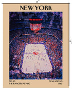 Retro Vintage New York Wall Art Print - 11x14 Unframed Poster - New York City Souvenirs, Cute Trendy Colorful Wall Decor (The Rangers at MSG, 11x14")