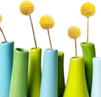 Chive - Pooley 2, Ceramic Flower Vase, 8-Tube Shape (Scout Blue with Blue and Green)