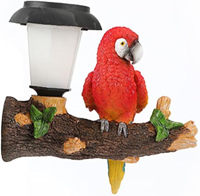 ParrotTree Hugger with Solar Lantern Outdoor Garden Hanging Statues Fence Solar Lights Ideal Parrot Housewarming&Birthday Gifts for Grandma Mom Women