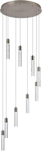 Pendant Lighting for Kitchen Island,High Ceiling Chandelier, Modern Chandelier Light Fixtures, Raindrop Chandelier Dimmable Lighting Large Living Room Chandelier Staircase Foyer,9 Lights……