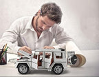 EROCK Exquisite Car Model Toy 1/24 Benz G63 Off-Road Model Car, Zinc Alloy Pull Back Toy Car with Sound and Light for Kids 4 Years Old Boys Girl Birthday Gift Children‘s Day Gift (White)
