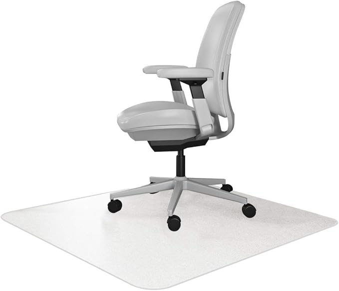 RESILIA Office Desk Chair Mat - for Low Pile Carpet (with Grippers) Clear, 46 Inches x 60 Inches, Made in The USA