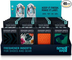 SmellWell - 24 Pack Scented Shoe Deodorizer Inserts - Odor Eliminators - Activated Bamboo Charcoal + Minerals - Natural Fresheners for shoes, bags, gloves - 48 x 1.8oz Team Pack