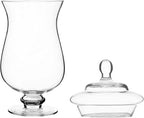 MyGift Clear Glass Apothecary Jars with Lid, Decorative Footed Vase, Candy Buffet Containers, Set of 3